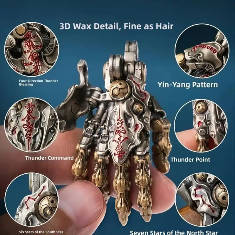 Dao series · mechanism hand pendant, male joint movable keychain pendant, retro robotic hand bag hanging edc decompression toy
