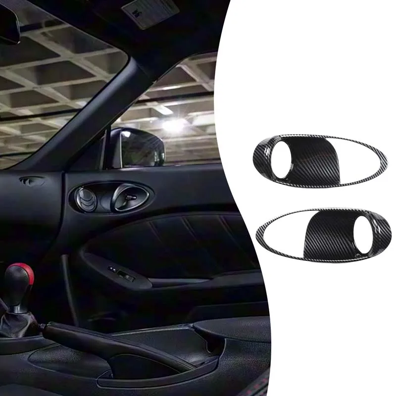 

2piece set ABS carbon fiber For Nissan 370Z 2009-2020 car interior door bowl handle frame decorative sticker Car accessories