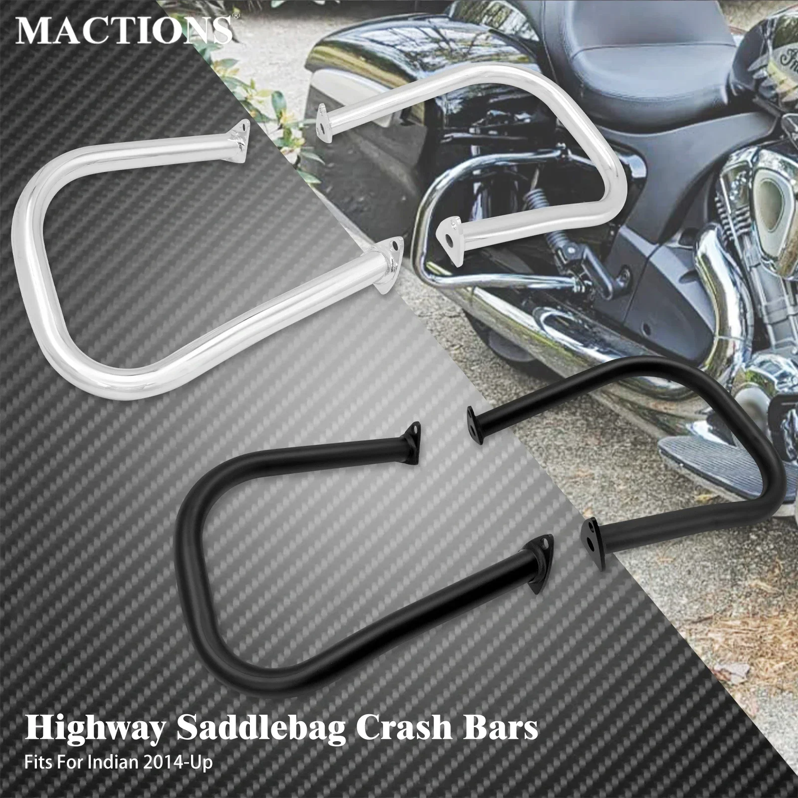 

Motorcycle Rear Highway Saddlebag Crash Bars Guard Proteor Bar Bumper For Indian Chieftain Classic Roadmaster Springfield 14-23