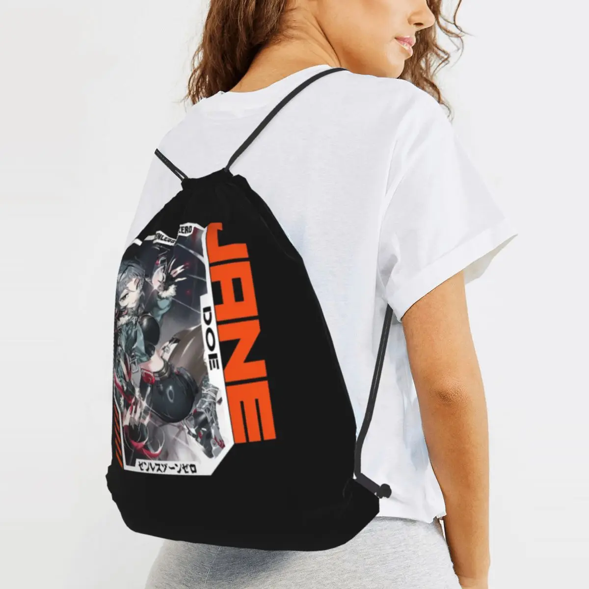 Jane Doe - Zenless Zone Zero Backpacks Portable Drawstring Bags Shoes Bag Book Bags for Man Woman Students