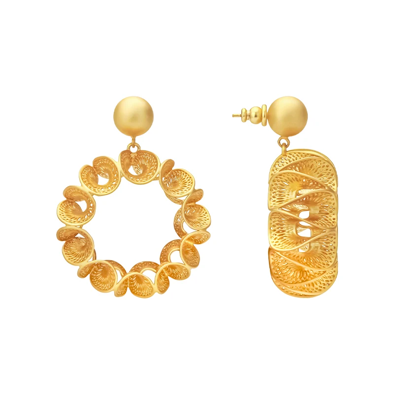 IVOG Hollow Out Flowers Shape Design Earring For Women Gold Color Drop Earrings Fashion Jewelry Accessories