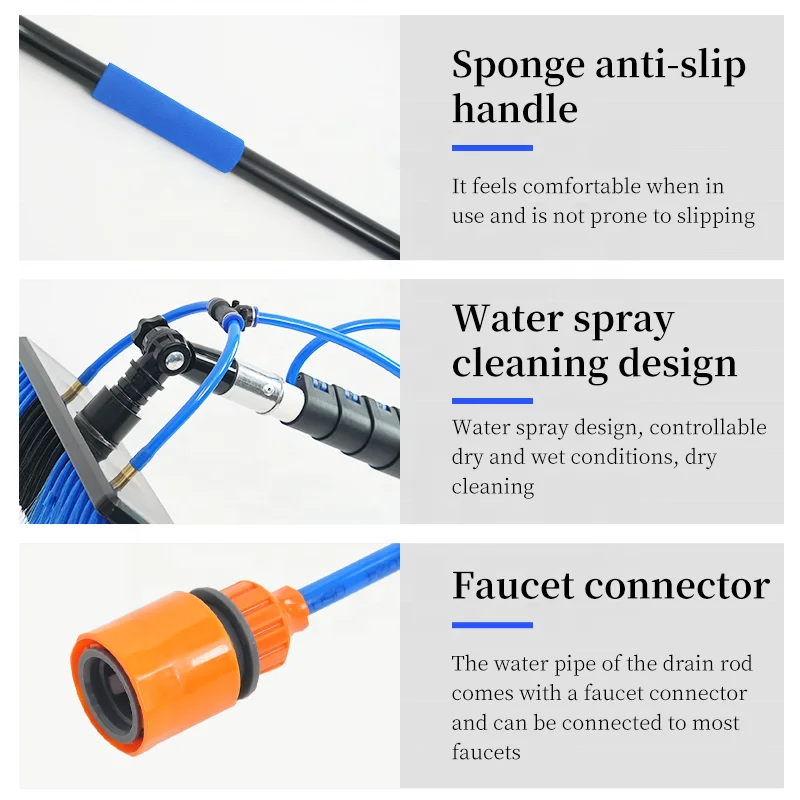 12ft Solar Panel Cleaning Brush Tool with Telescopic Pole Photovoltaic Panel Glass Cleaner for Home and Commercial Use
