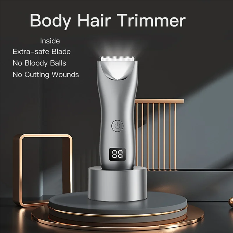 AC39-Trimmer Beard For Man Shaver Homme Razor Beard Shaper Armpit Chest Hair Trimmer Professional Barber LED Display