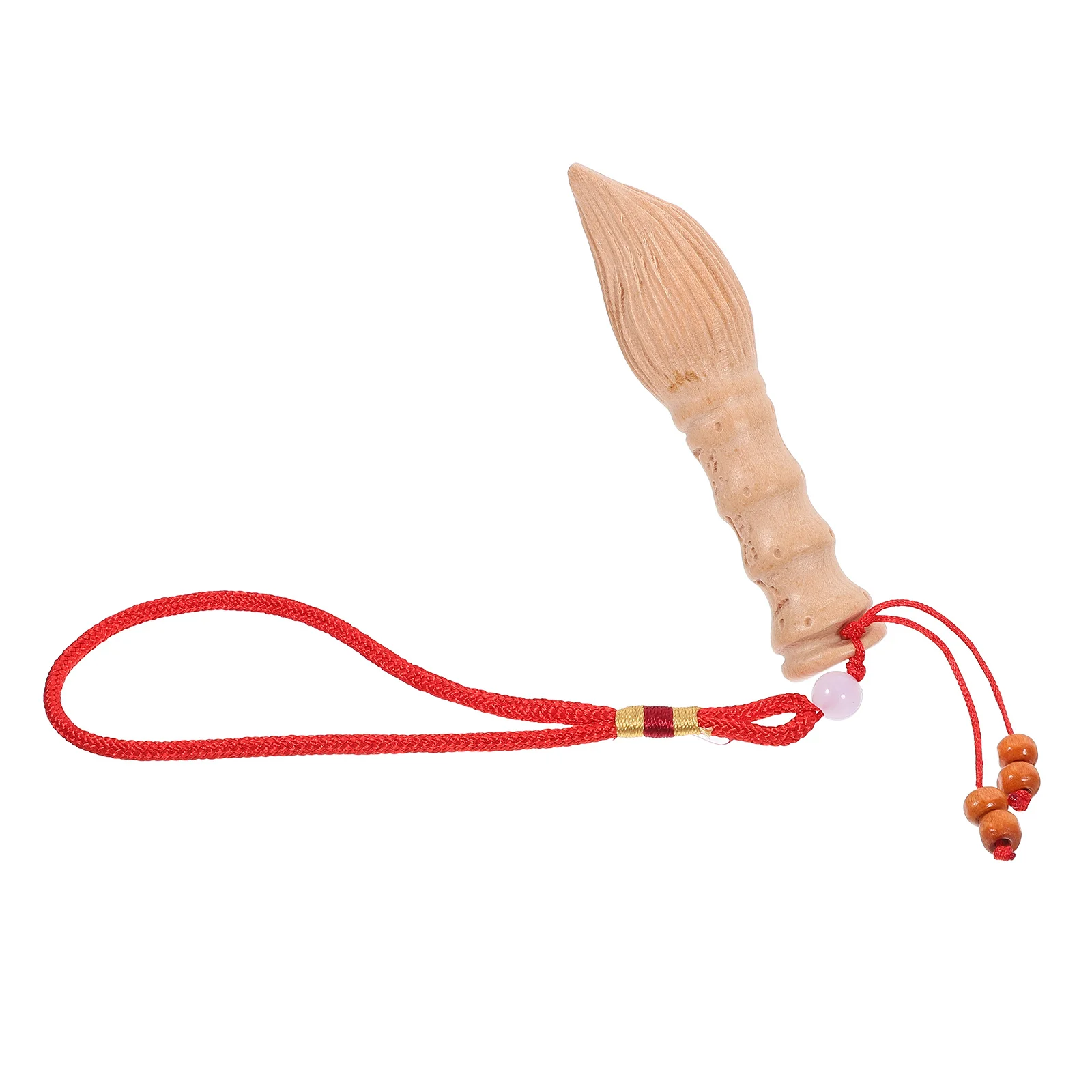 

Compact Peach Wood Calligraphy Brush Hanging Decor Wooden Lightweight Realistic Playing Prop Interactive Calligraphy