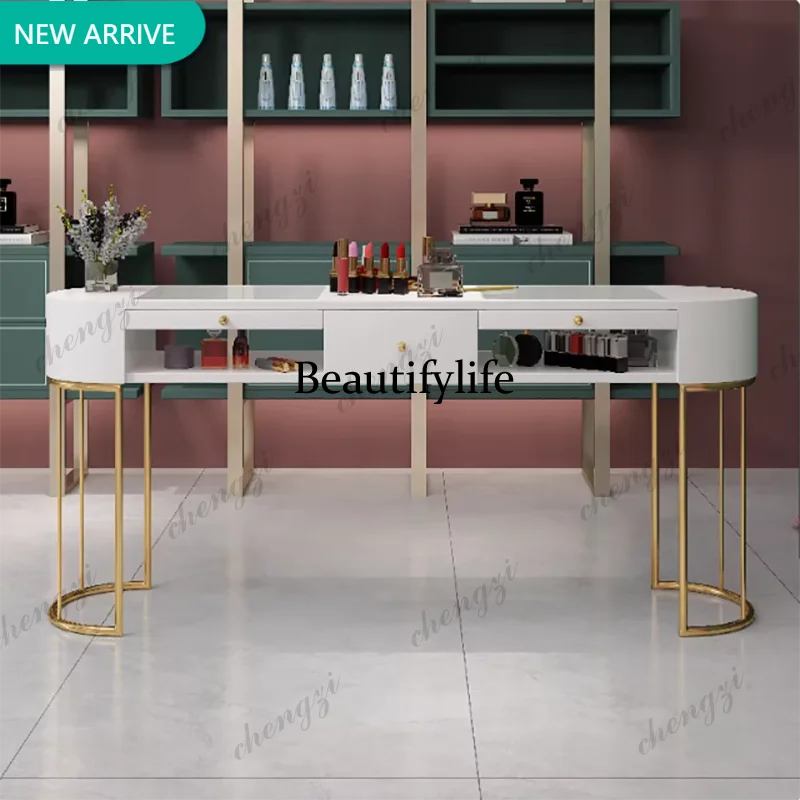 TTT Nail art table and chair set Nordic economical single and double nail art table paint wrought iron