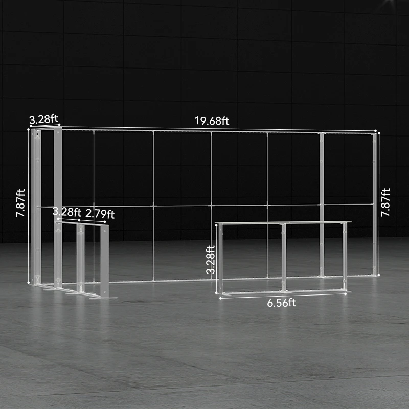 Boîte à lumière LED modulaire de conception moderne 10x20 pieds, stand d'affichage rétroéclairé professionnel 3x6m pour espaces intérieurs