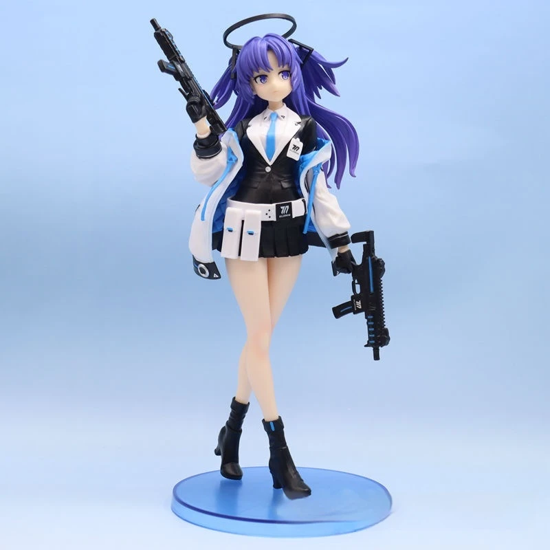 Blue file series model blue hair halo Hyase Yuka girl statue hand toy two yuan animation surrounding figure creative desktop dec