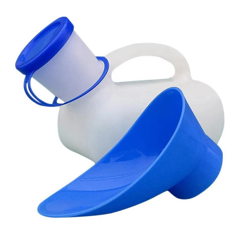 Vaso da notte di grande capacità maschio femmina da 1000ml con coperchio bottiglia urinaria portatile per wc portatile per anziani per viaggi in