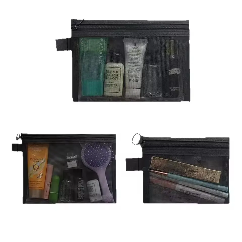 المرأة شبكة حقيبة مستحضرات التجميل السفر تخزين حقيبة مستحضرات تجميل المنظم الإناث يشكلون الحقيبة المحمولة صغيرة كبيرة أدوات الزينة الجمال