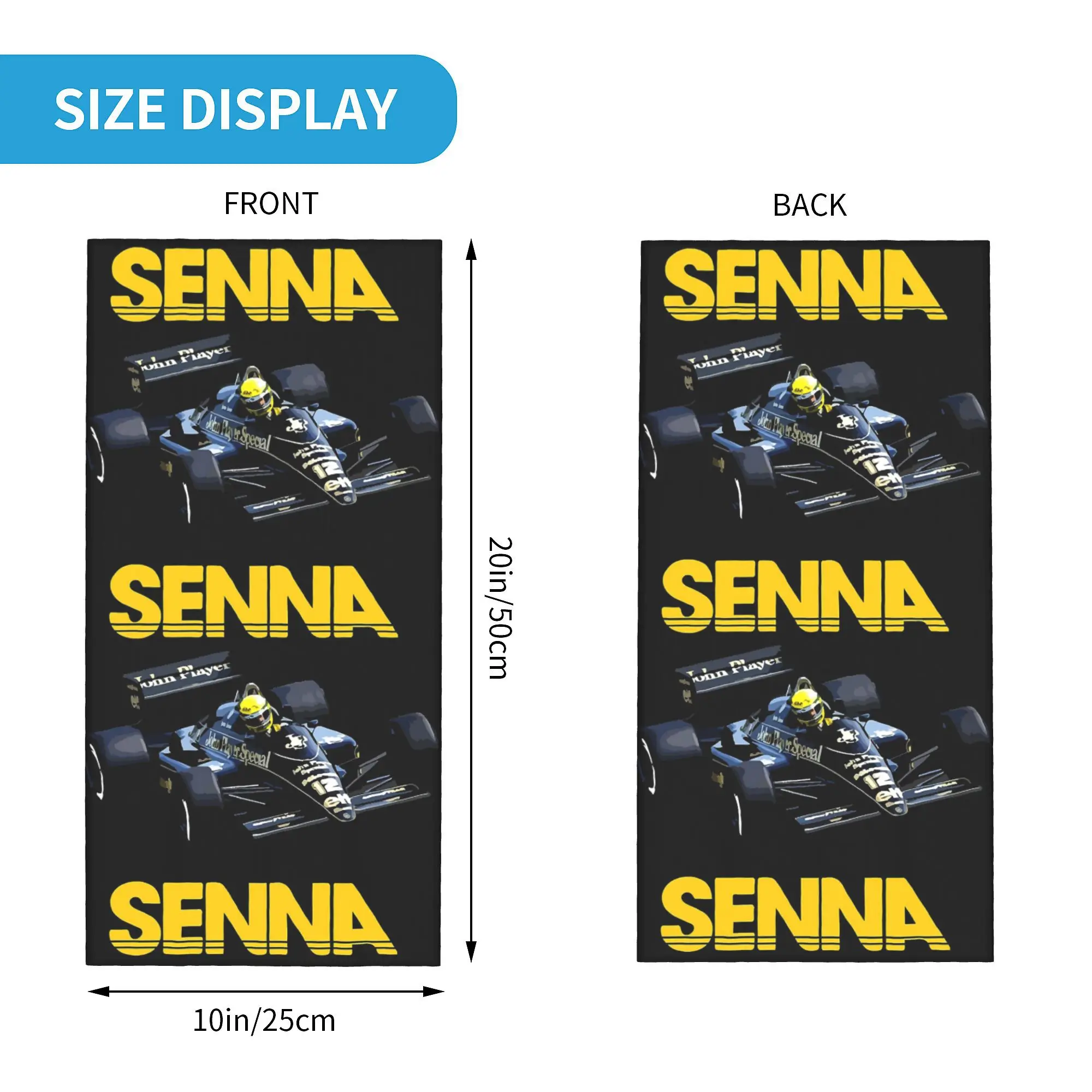 Custom Senna Helmet Ayrton Bandana Neck Gaiter UV Protection Face Scarf Cover Women Men  Headwear Tube Balaclava