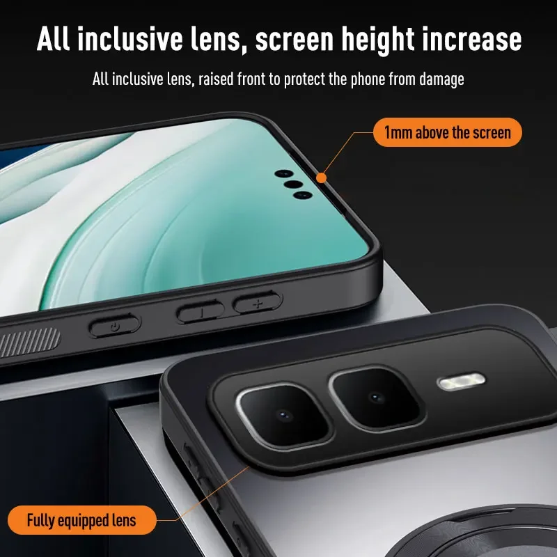 Матовый матовый магнитный автомобильный чехол для телефона с подставкой для Infinix Smart 10 Plus, противоударная защитная задняя крышка, чехол Smart 10 Plus