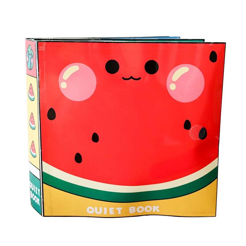 Schönes Mädchen DIY Quiet Bean Book ohne Schneiden Wassermelone Wasser Pool Schwimmen Park Kid Stress Relief Story Play Game Geschenk Spielzeug