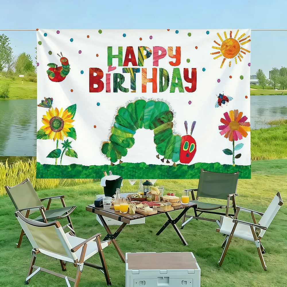 The V-very H-hungry Caterpillar Flag Wall Decorations Home Decor Suitable For Living Rooms Bedrooms Dormitories Parties Holidays