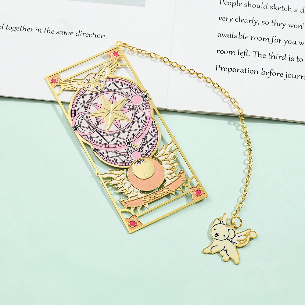 1pc Anime Card Captor Sakura Book Mark Metal Bookmarks Gift Anime Fan Collection Stationery School Supplies for Book Lovers Girl