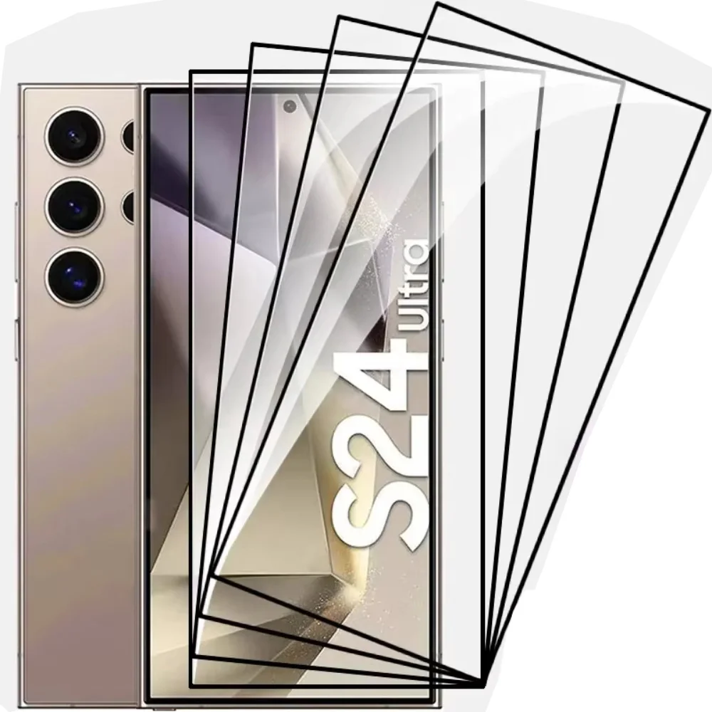 NNBILI 4 SZTUKI Pełne Szkło Hartowane na Ekran do Samsung Galaxy S24 25Ultra S24 25 Plus S22 S21 S23 Folia Ochronna na Ekran — zdjęcie 2