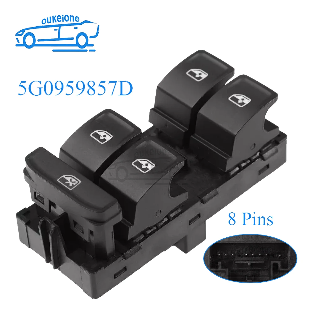 Front Left Power Master Window Switch Control Regulator Button for VW Volkswagen Tiguan Touran Arteon Golf Passat 5G0959857D