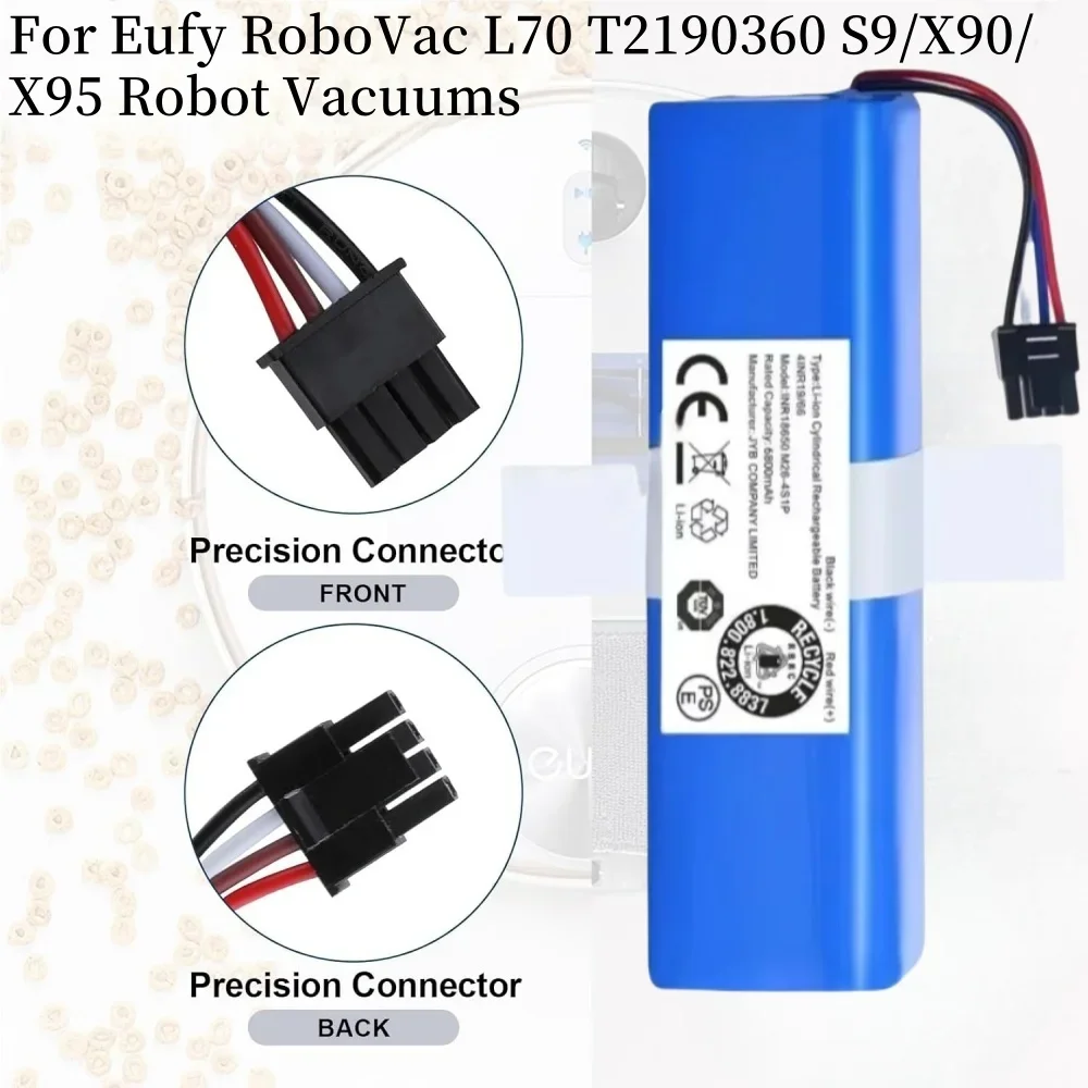 

‌ Оригинальный литий-ионный аккумулятор 14,4 В 5200 мАч для Eufy Robovac L70 Hybrid T2190/T2190G21, замена пылесоса M26-4S2P