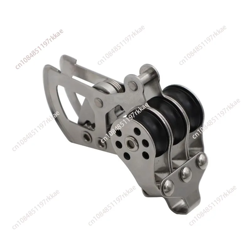 304 Stainless Steel Nylon Locking Pulley for Outdoor Vehicle Awning Sailboat Rope Surfing Sail Hardware - view 4