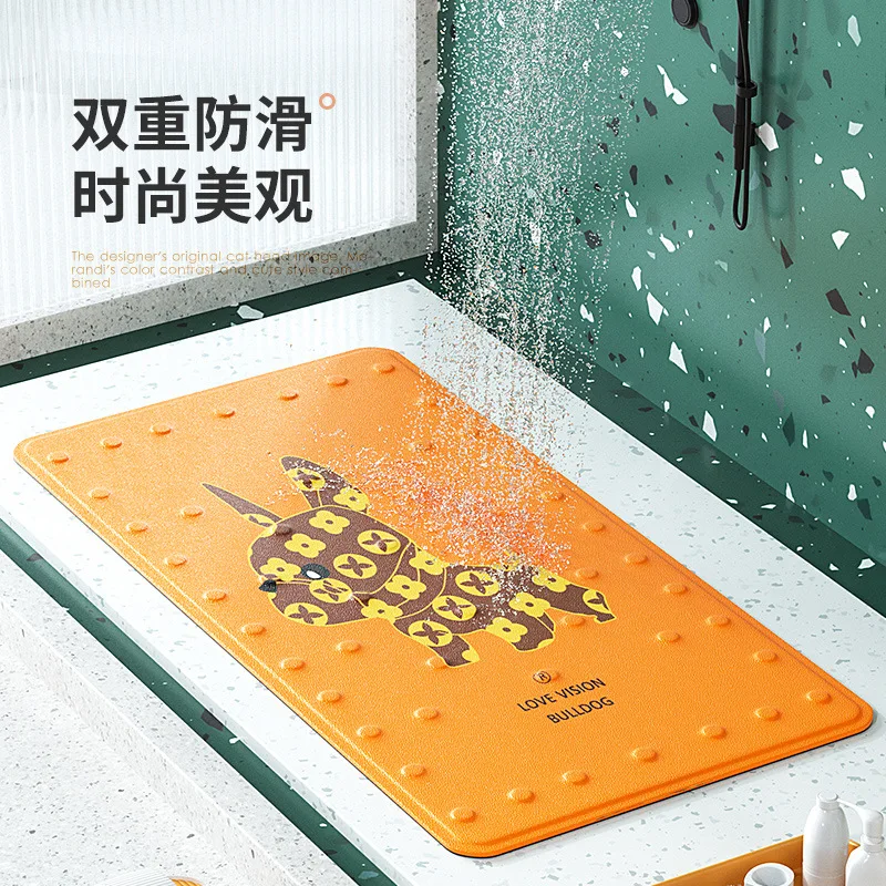 

Silicone bathroom non-slip pad rectangular quick-drying anti-fall bathroom home children's bathtub home cushion