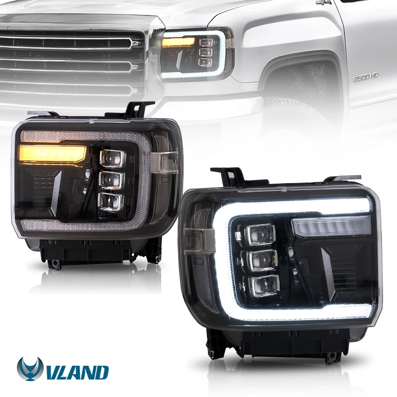 

Заводской полностью светодиодный головной фонарь VLAND в сборе 2014-2018, фары 2015-2019 для GMC SIERRA 1500 2500HD 3500HD