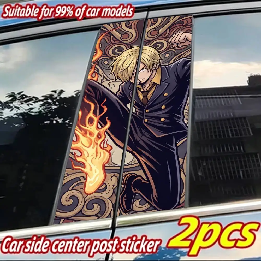 one piece luffy zoro Car Sticker Auto B-pillar Center Column Decor Cover Scratches Waterproof Sunscreen Vinyl Decals Accessories