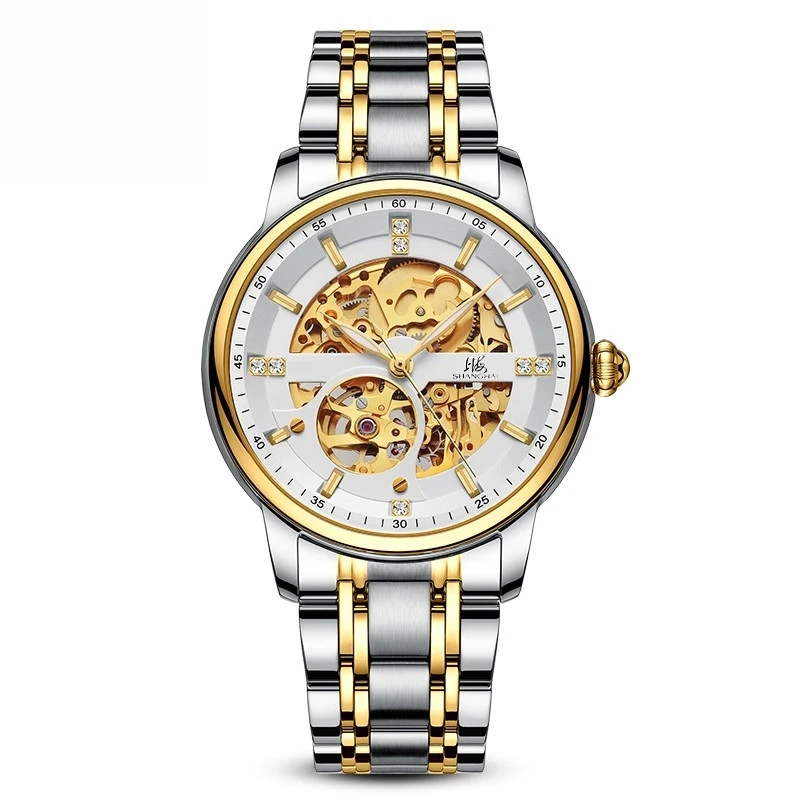 

Shanghai Watch National Series 41mm Time Maze Hollow Waterproof Automatic Mechanical Men's Watch 855