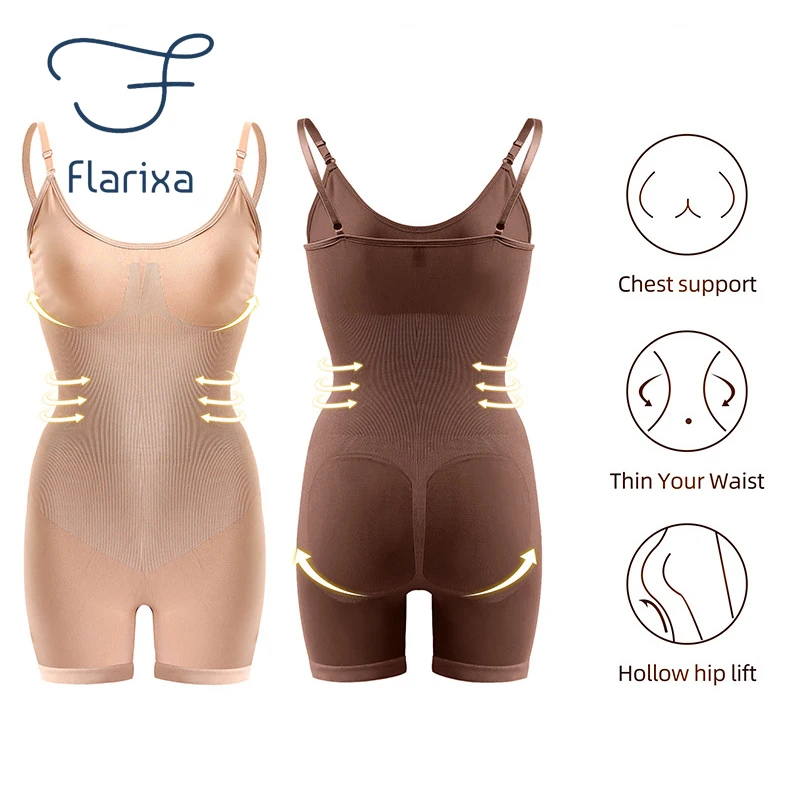 Flarixa Plus Size Slimming belt Tummy Shaper Seamless Women's Waist Trainer Binders Bodysuit Shapers Body Shapewear Butt Lifter