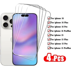 Full Clear Tempered Glass For iPhone 16 Pro Max Screen Protector iphone 16 15 Pro Max Screen Glass Phone Film iphone 16 Pro Max