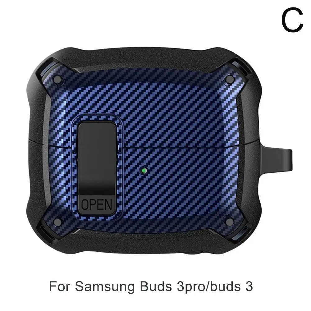 For Buds 3 Pro Shockproof Carbon Texture With Hook Protective Fiber J2x1