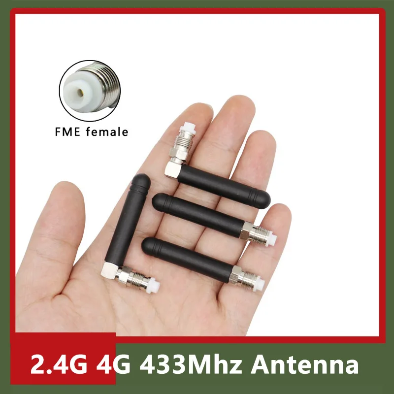 

1pcs Mini 2.4G WiFi 4G LTE 3G GSM 433Mhz Lora 433M Rubber Antenna FME Female Omni Whip Aerial For Signal Boost