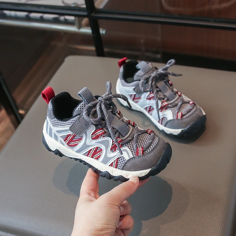 Kids Patchwork Sneakers New Breathable Boys Girls Mesh Sports Shoes Outdoor School Running Children's Causal Basketball Shoes