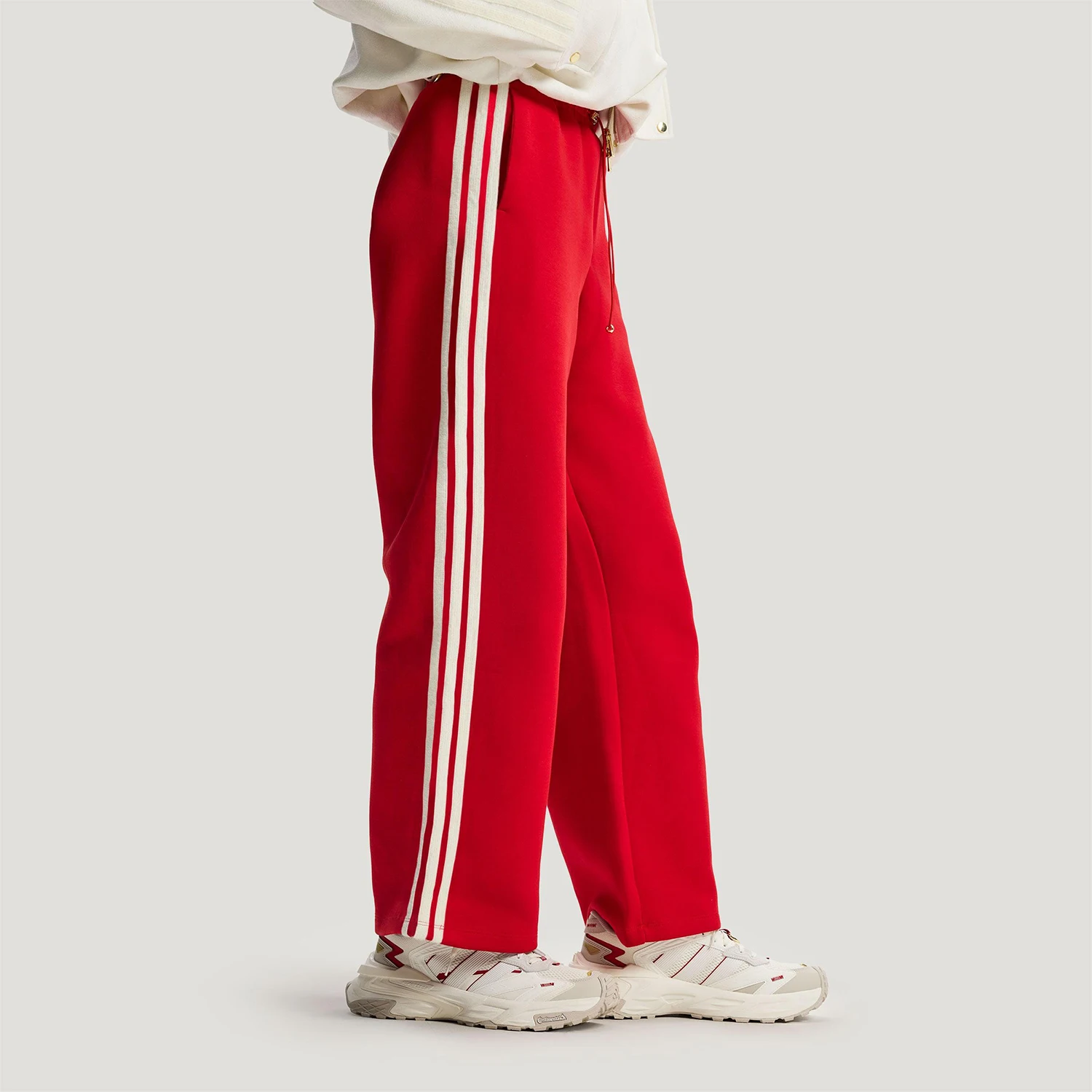 Adidas genuine Winter Women's Knit High Waist Wide Leg Long Pants KH2702