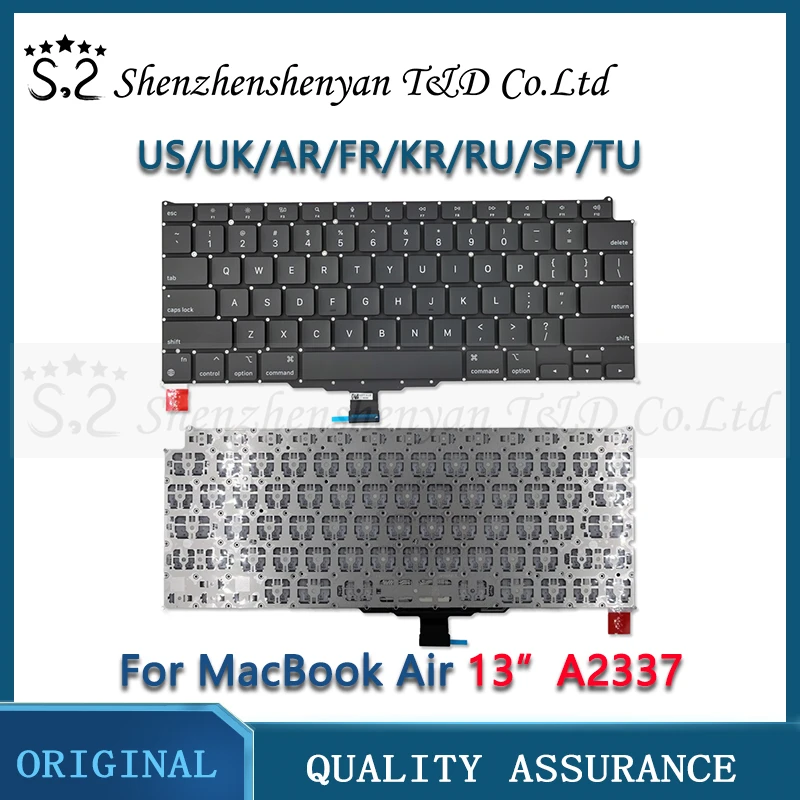 A2337 keyboard for Macbook Pro Retina air 13.3 laptop key cap US/UK/AR/FR/KR/RU/SP/TU keyboard Brand New M1 EMC 3598 2020 year