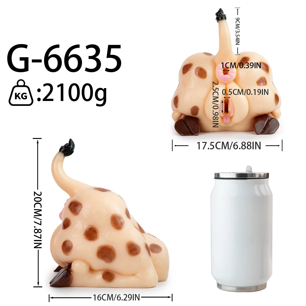 GEEBA Creative Giraffe Male Masturbator Dual Channel Soft Silicone Adult Onahole Vagina Anus Pocket Pussy Stroker SexToy for Men - view 6