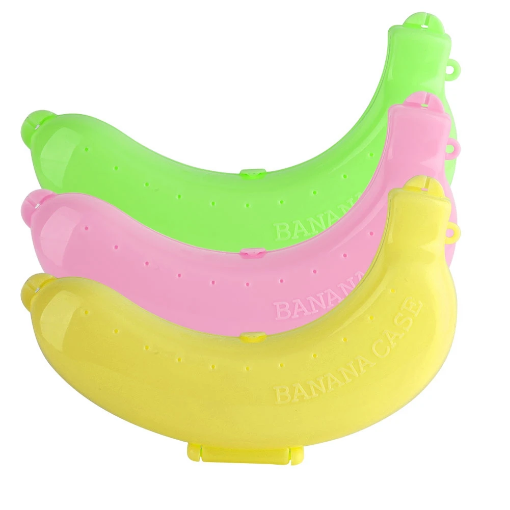 Cute Banana Shell Protector Box 3 Colors Fruit Storage Case Anti-Crush Lunch Container for Daily Use