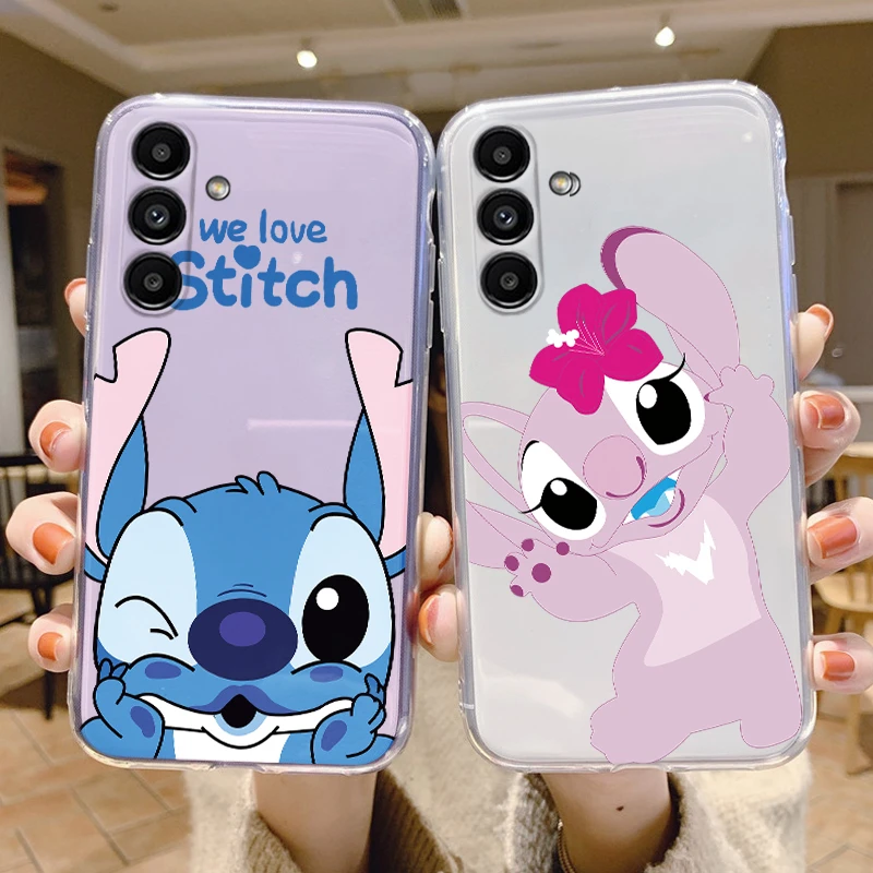 Classic Stitch Case For Samsung Galaxy A34 5G Cover Cartoon Girl Gifts Soft Silicone Funda For Samsung A 34 Angle Transparent