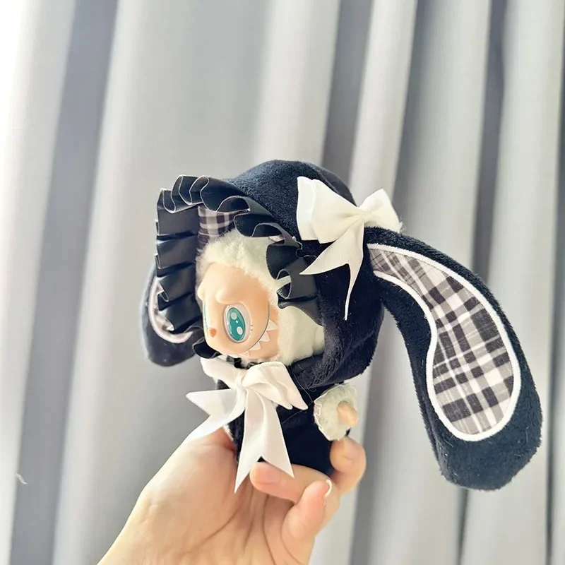 (Solo ropa) Adecuado para muñeca labubu de 15-17cm, conjunto de accesorios de decoración bonitos, mono de juego de rol de conejito de Pascua
