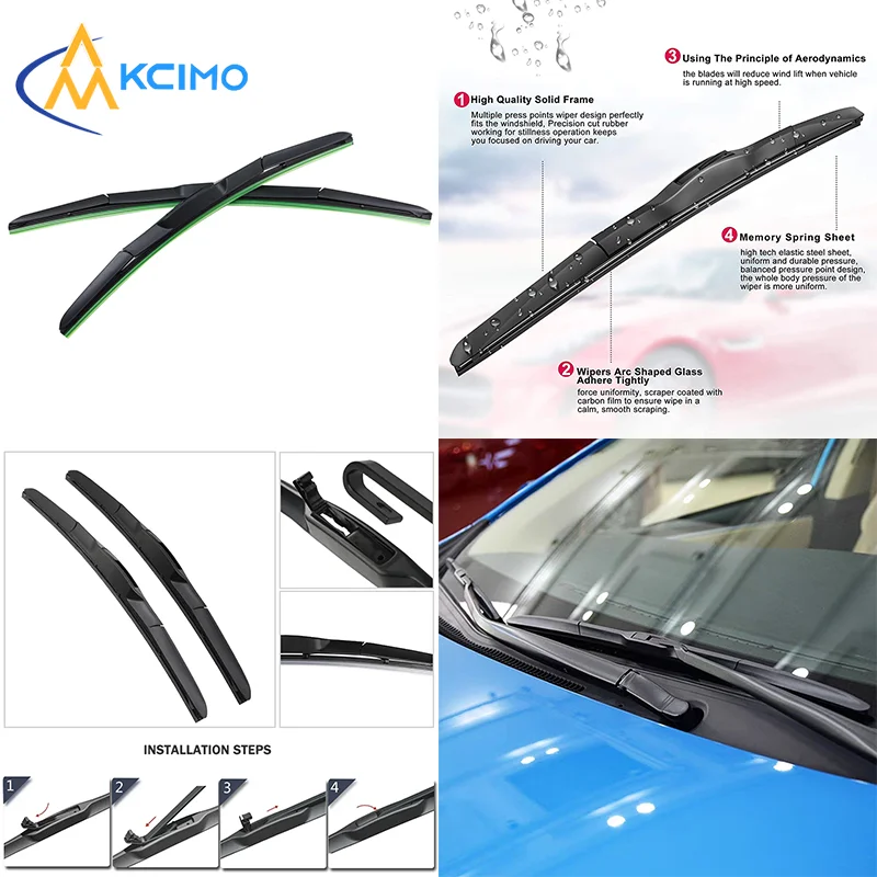 U-Type Car Windshield Wiper Soft Rubber Silent High Definition Wear Resistant Auto Replacement Wipers 14