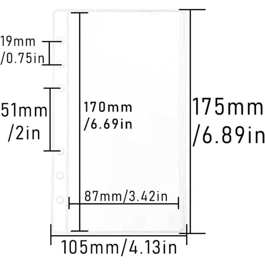 24 szt. Przezroczyste kieszenie do segregatora A6 bez zamka błyskawicznego, koperty na gotówkę, wkładki do segregatora budżetowego, etui, okładki ochronne na arkusze do segregatora 6-ringowego, organizer