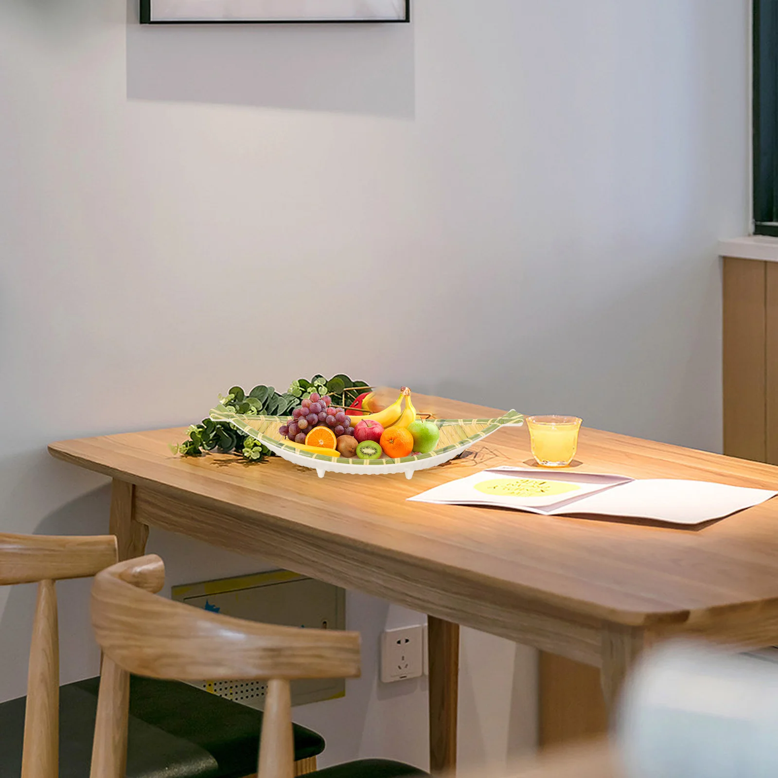 

Decorative Snack Plate Small Sized Countryside Style Non-Slip Food Serving Dish For Home Party Picnic Camping Travel