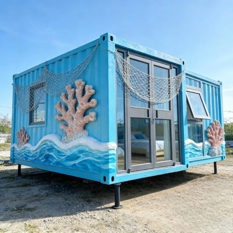 Wholesale factory direct Folding Container House Prefab Home 20Ft Flat Roof Foldable Tiny Office Low Cost Quick to Build