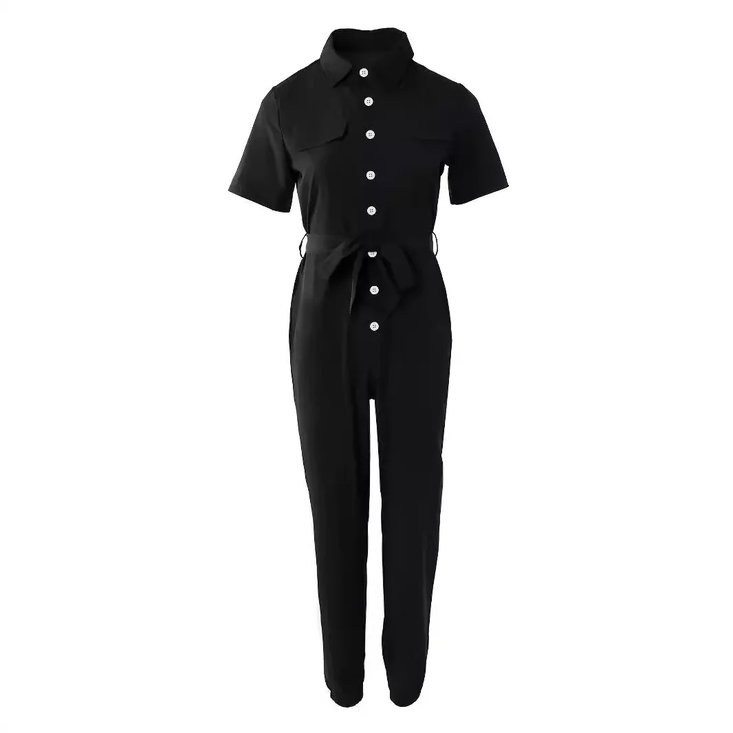 

Женский цветной пояс ort Sve Повседневный комбинезон с высокой талией Девять очков Полиэфирное волокно Весна Лето Осень Зима