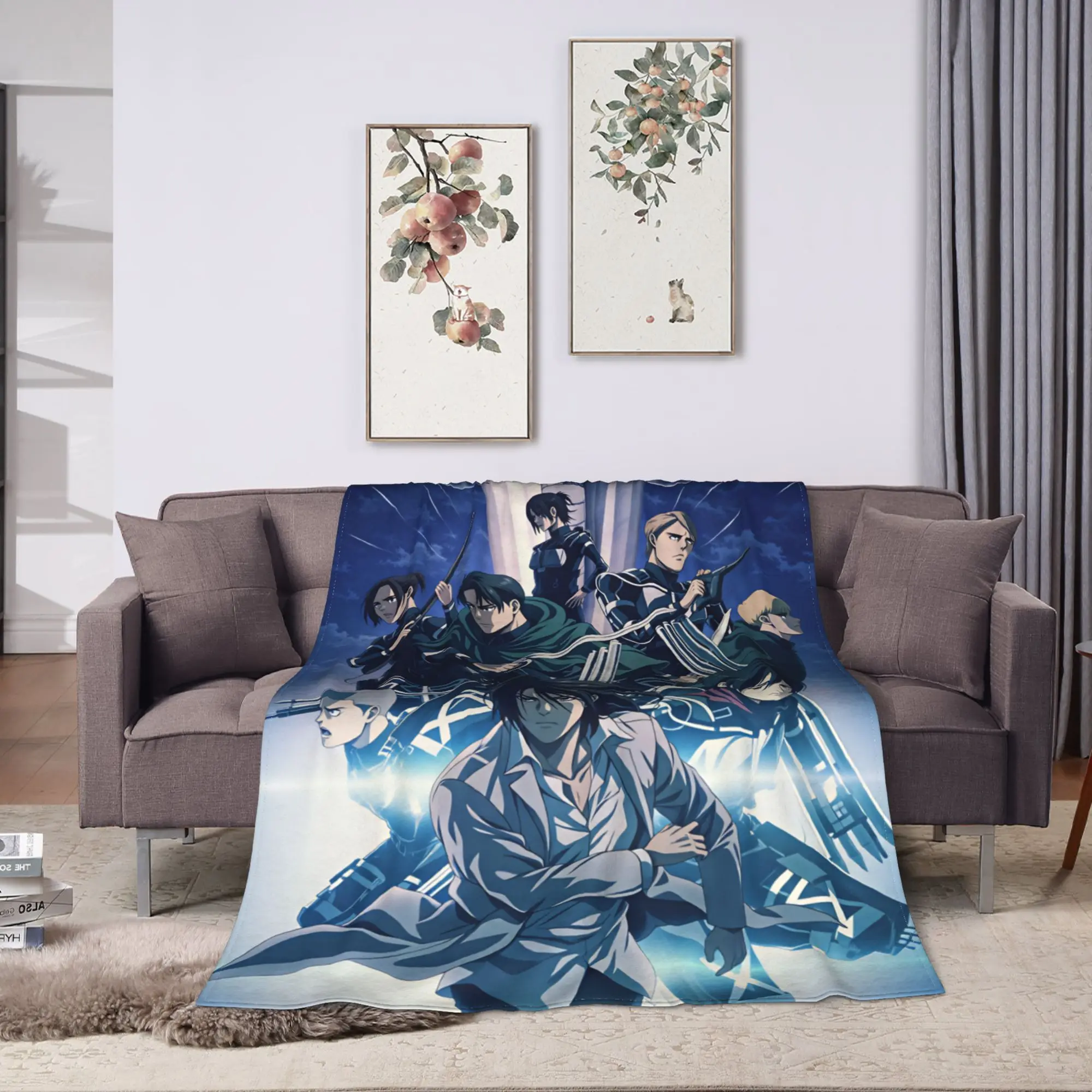 Attack On Titan Blanket  Travel Flannel Throw Blanket For Couch Chair Warm Soft Custom DIY Quality Bedspread Birthday Gift