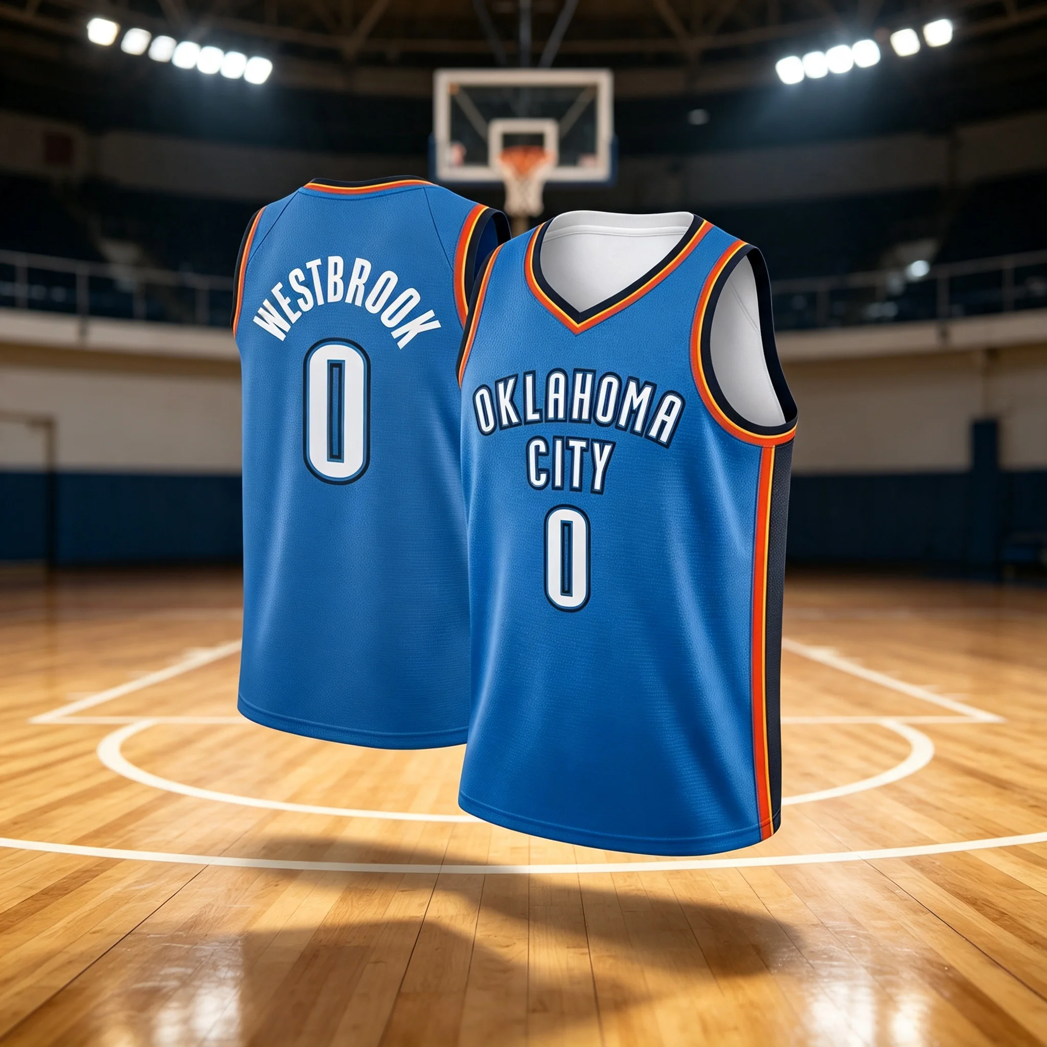 Oklahoma Russell Westbrook Klassisches Basketballtrikot für Herren, Sommer-Sportbekleidung, Komfortable Weste, Atmungsaktiv, Schnelltrocknend, Streetwear – Detail 2