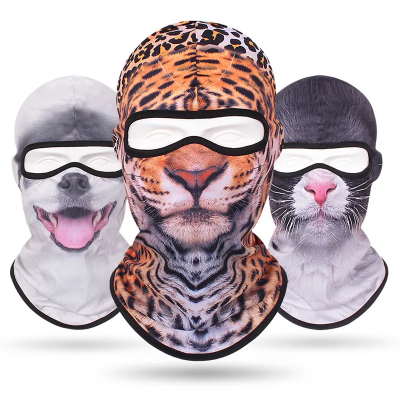 Cartoon Animals Thermal Transfer Breathable Hats Hip Hop Balaclava Distressed Sweat-absorbing Mask Men Running Quick Drying Caps