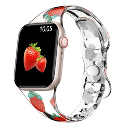 Ремешок прозрачный для Apple iWatch Series 8 7 SE 6, силиконовый браслет для Apple Watch 45 41 мм 42 44 мм 38 40 мм