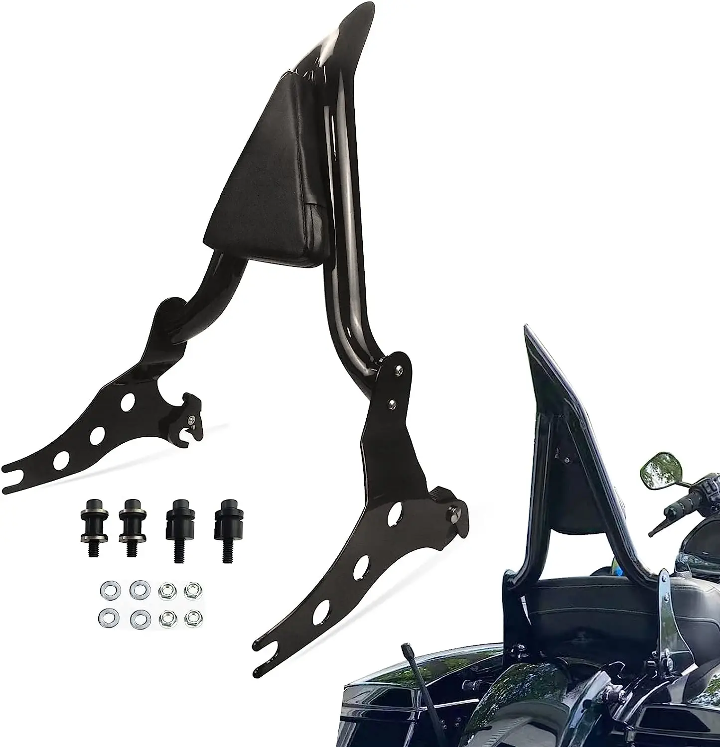 

Motorcycle High Quality Chrome 16'' Detachable Rear Sissy Bar Backrest Luggage Rack for HarIey Softail Boy Breakout 13-2023