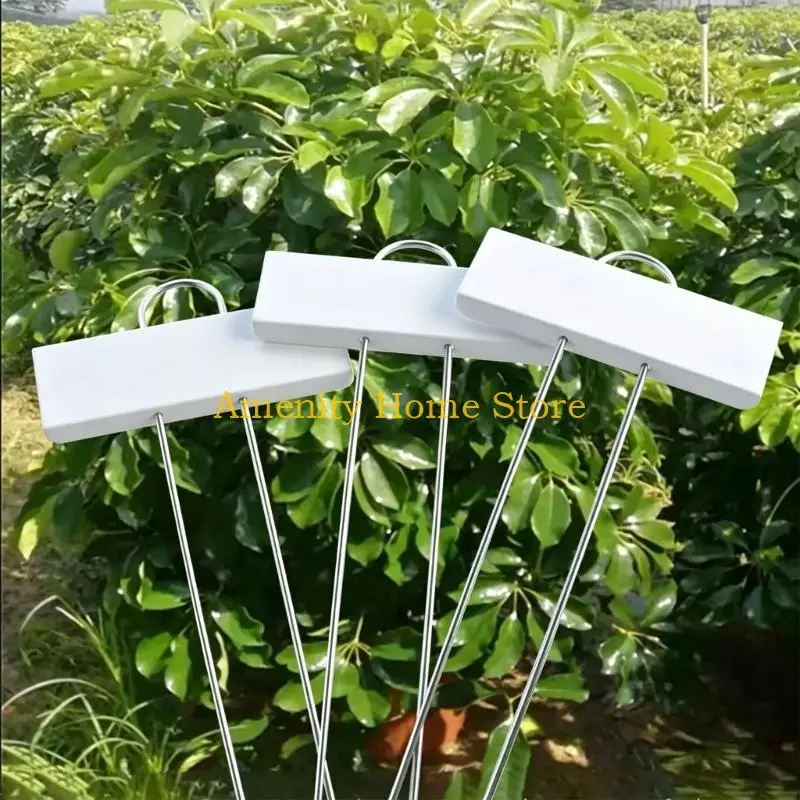 F26C Garden Label Stakes with White Panels, 30 Metal Pot and Herb Row Labels for Variety Sorting, Date Lines, and Clear