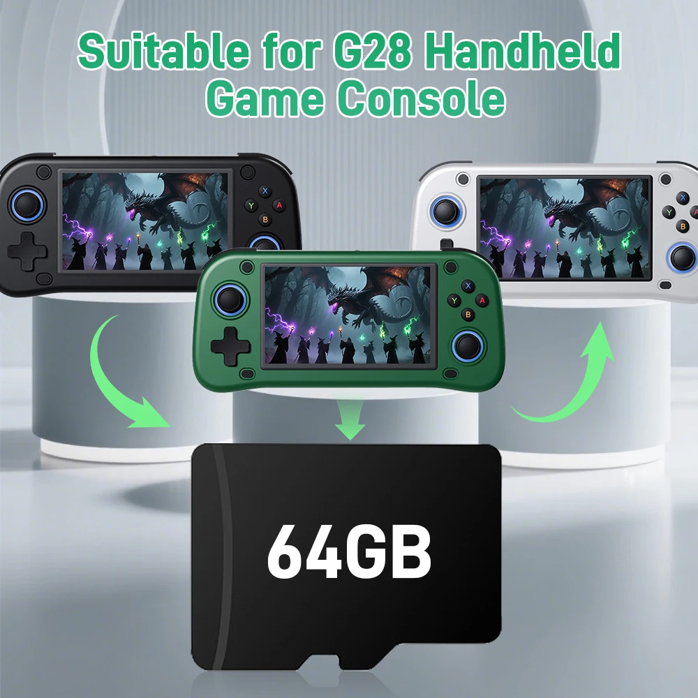 Scheda di memoria di gioco 64G per console di gioco portatile G28 26 emulatori per PS1/PSP/N64/NES/Sega Saturn/SNES con oltre 21000 giochi retrò
