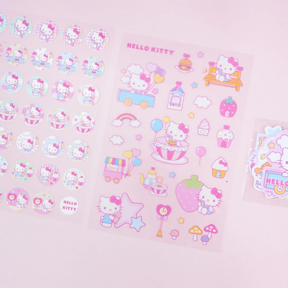 Genuine Sanrio Hello Kitty Scrapbook Supplies Bag 51PCS Kawaii Journal Material Set for Diary Collage Planner Photo Album Gifts view 5
